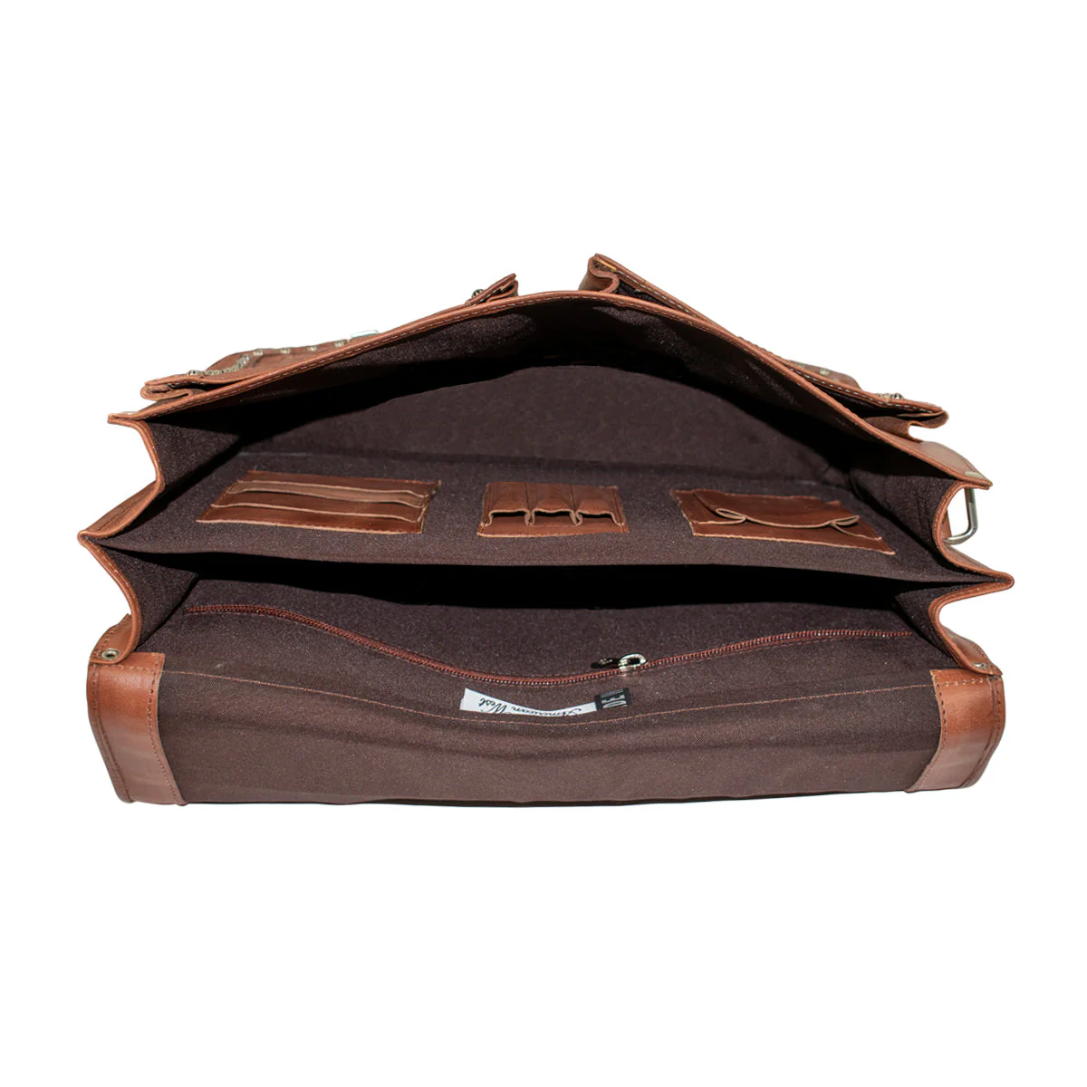 Classic Multi-Compartment Laptop Briefcase w/ Pockets - Image 3