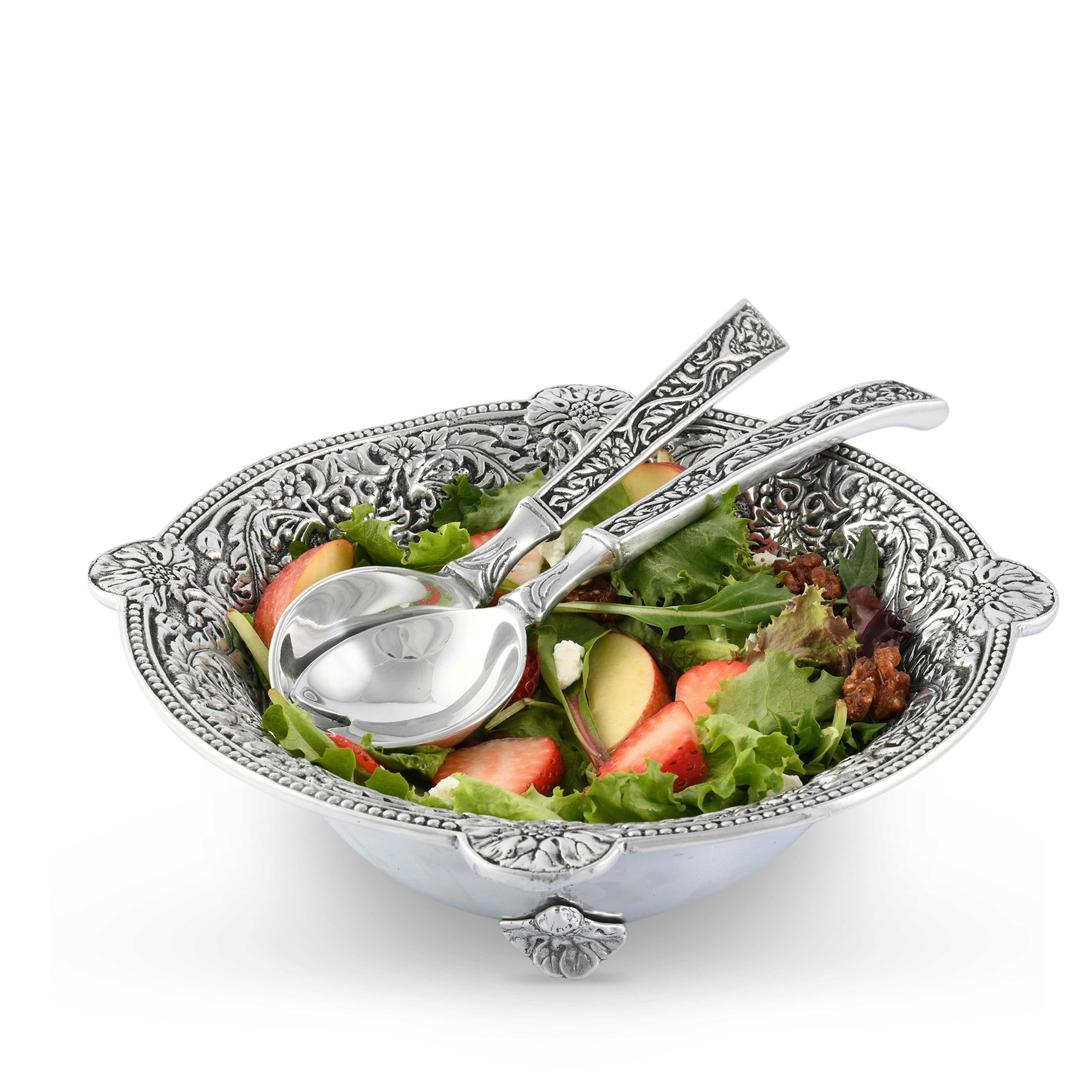 Concho Pattern Salad Bowl with Serving Set - Image 5