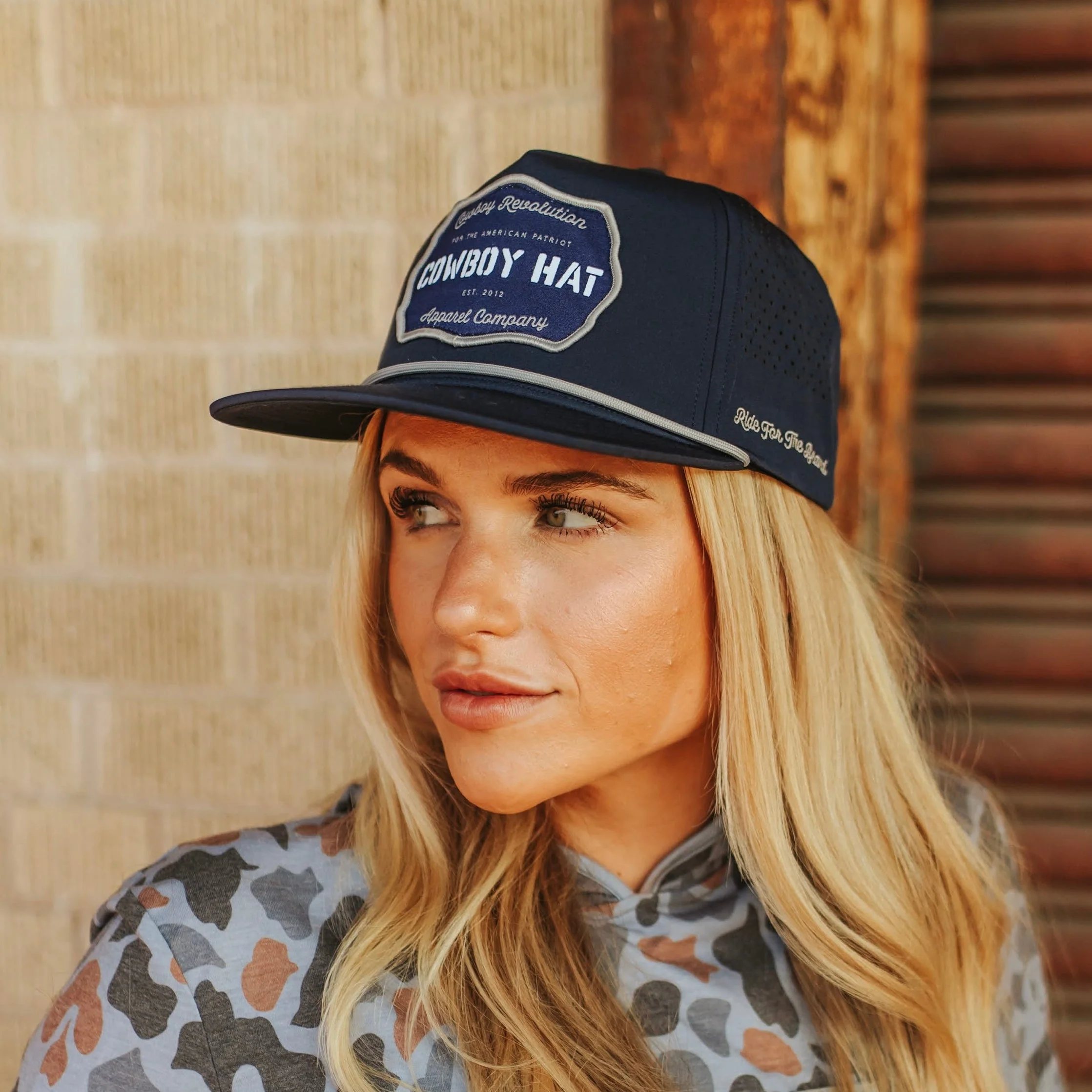 “Cowboy Hat” Performance Patch Rope Cap - Navy Blue - Image 4