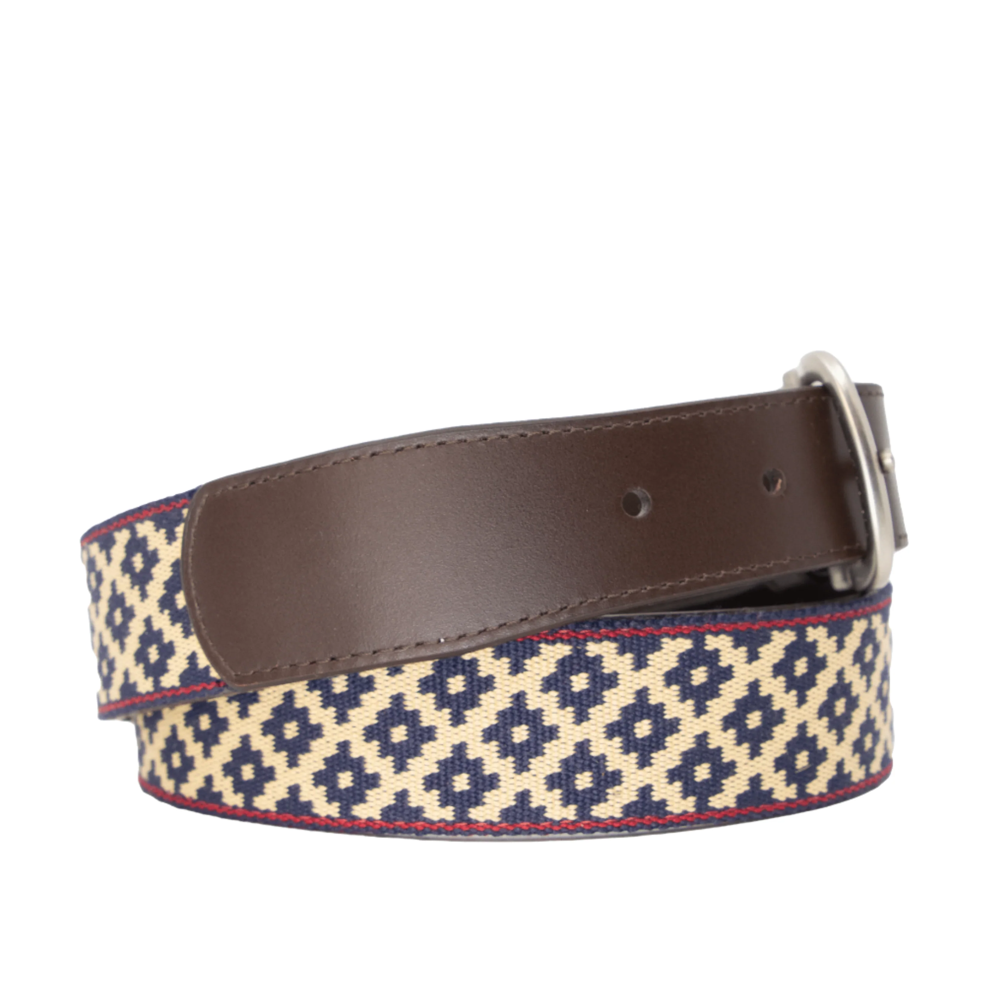 Diplomático Chocolate Leather Woven Belt - Image 3