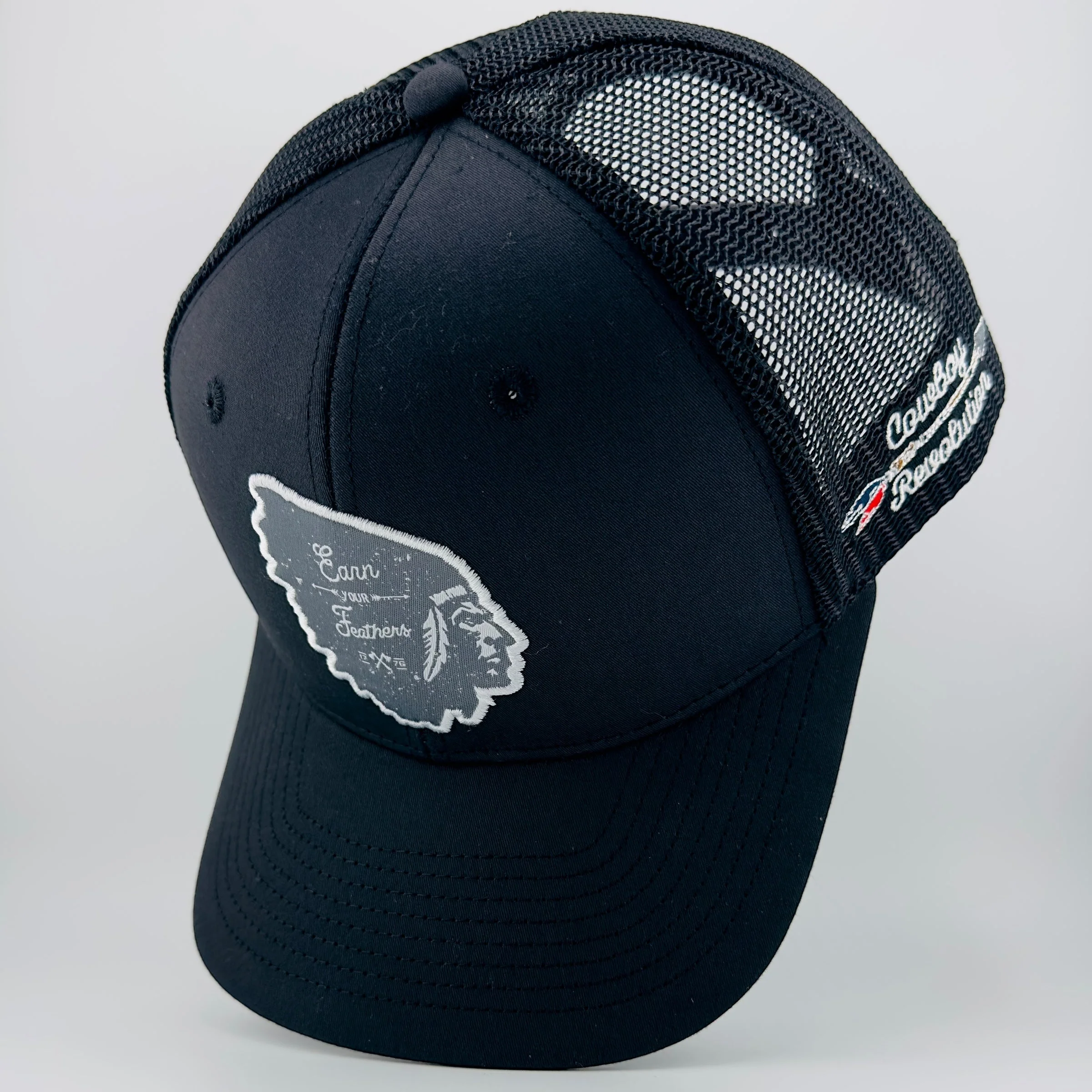 "Earn Your Feathers" - Cowboy Revolution 6-panel Trucker Hat - Image 6