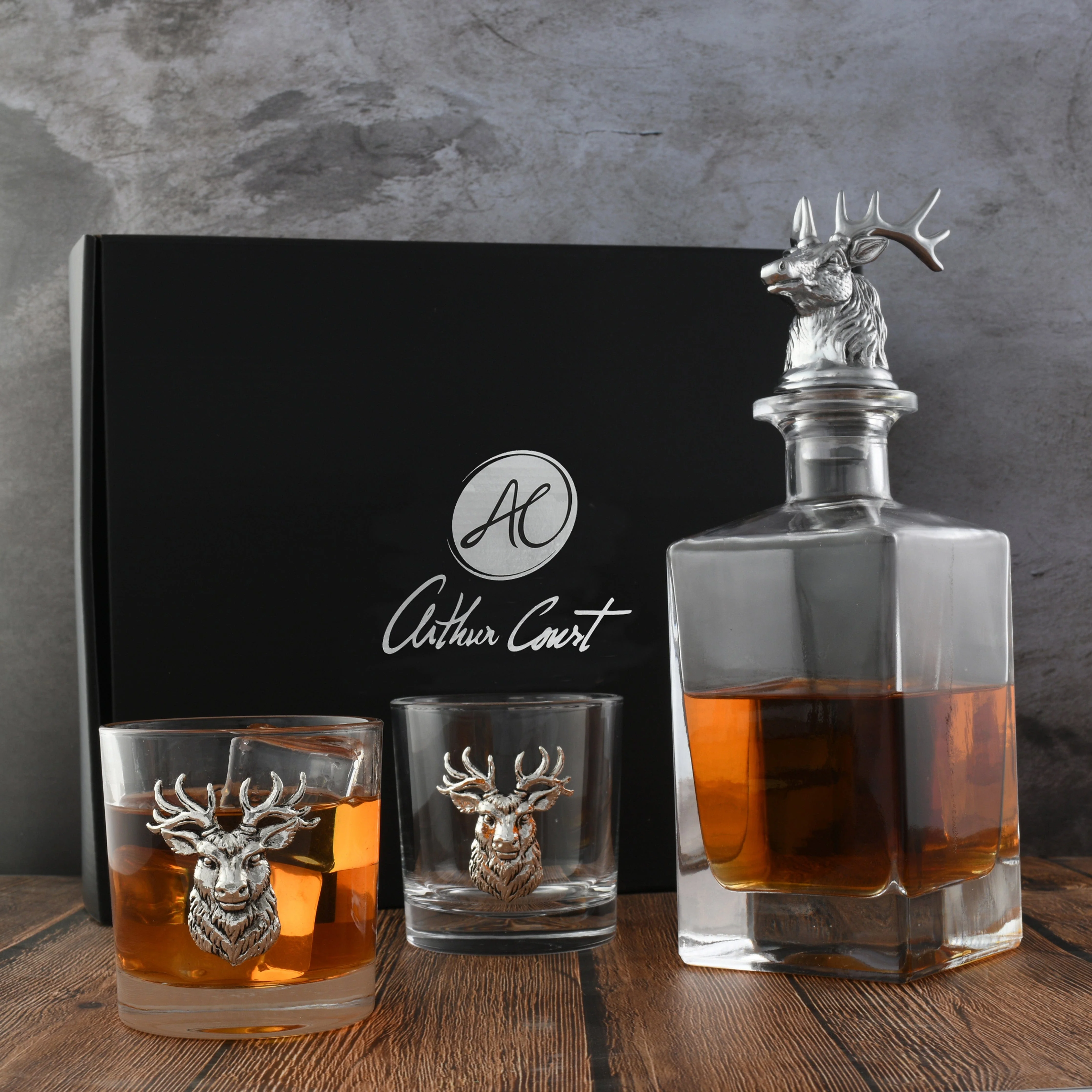 Elk / Deer Bust Decanter Set with Glasses - Image 4