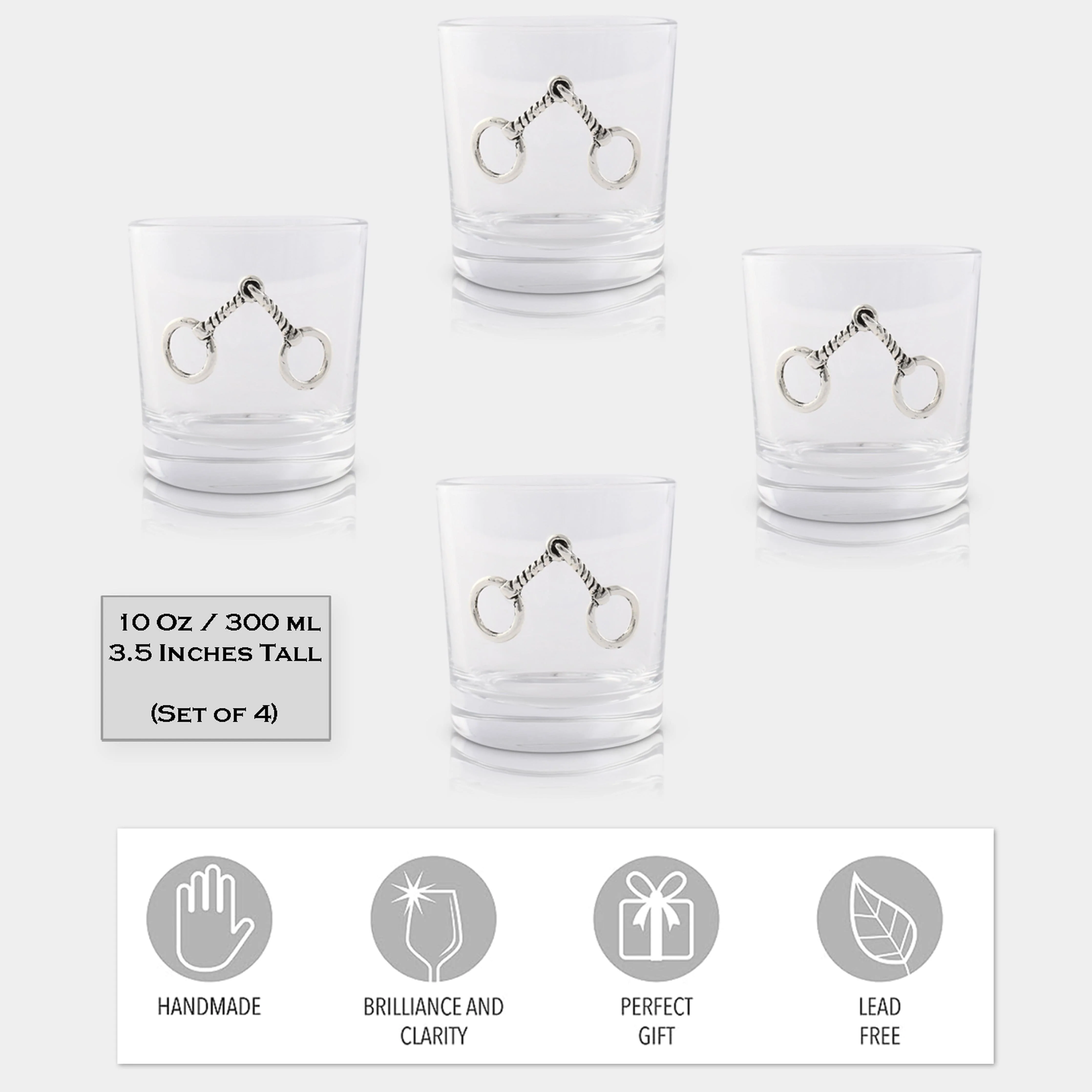 Equestrian Bit Bar Glasses Set of 4 - Image 5