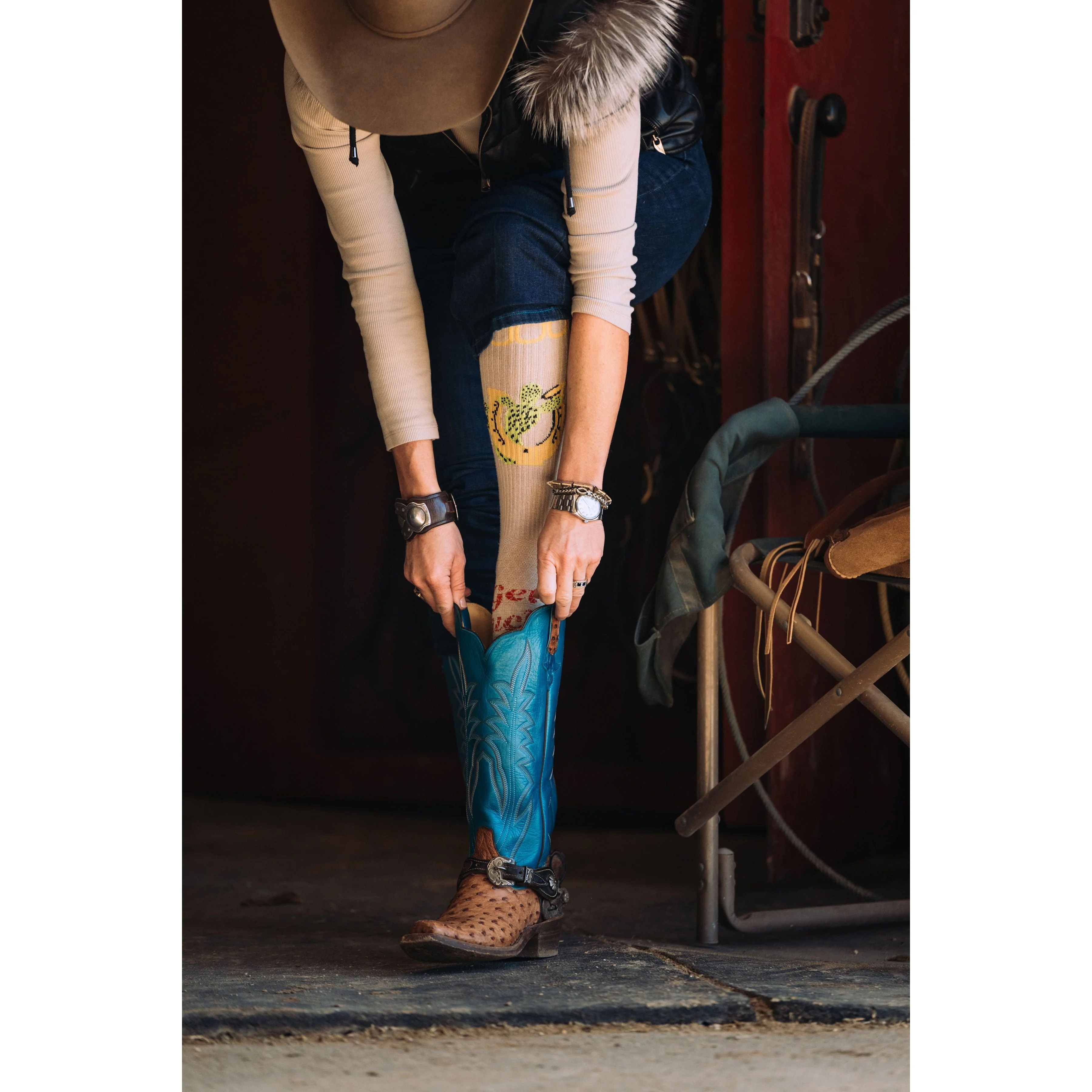 Get Lucky Tan Performance Boot Socks - Image 2