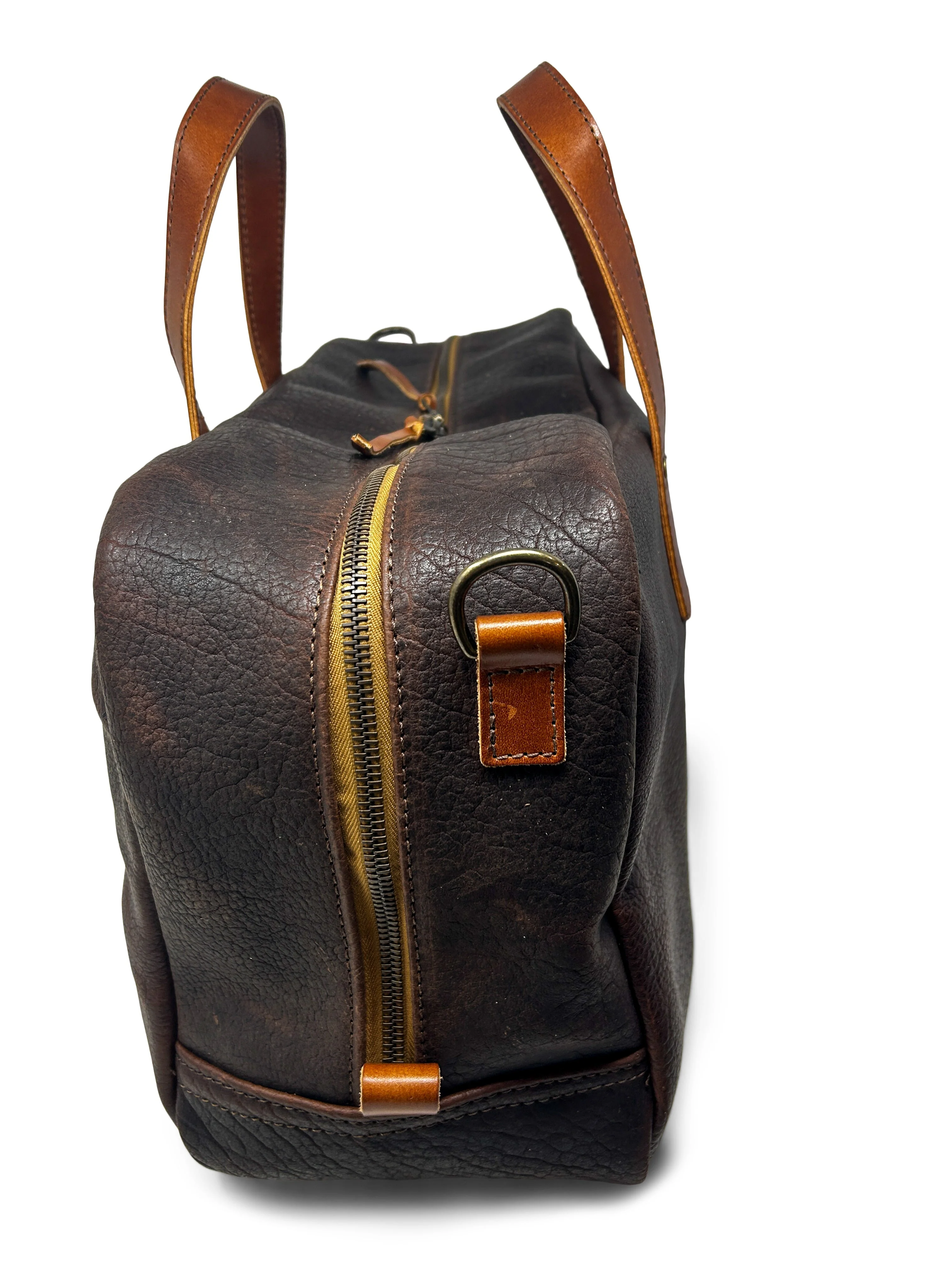 Jack Foster Weekender  | Dark Cognac Shrunken Bison - Image 3