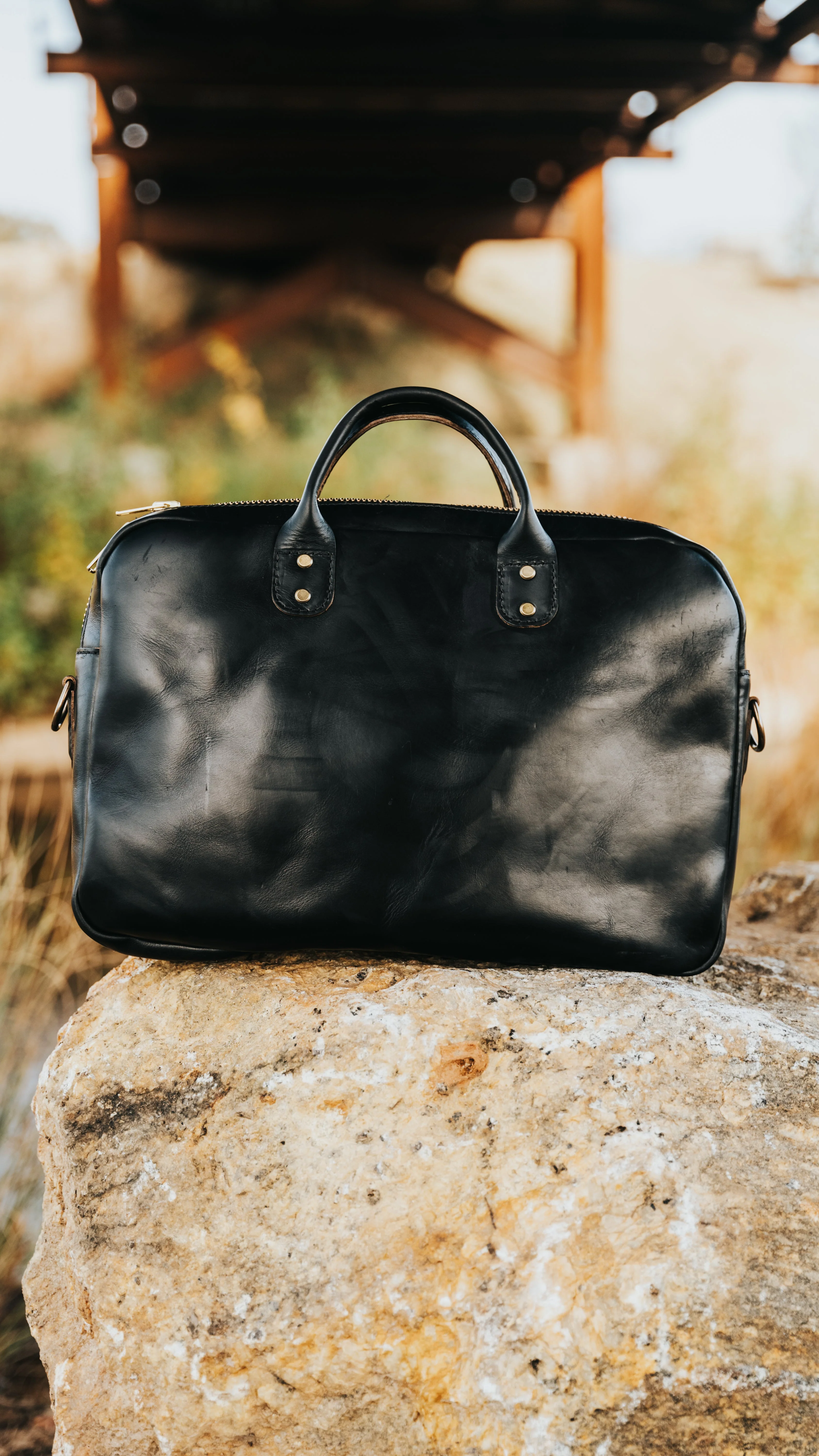 Slim Briefcase in Horween Black Chromexcel - Image 15