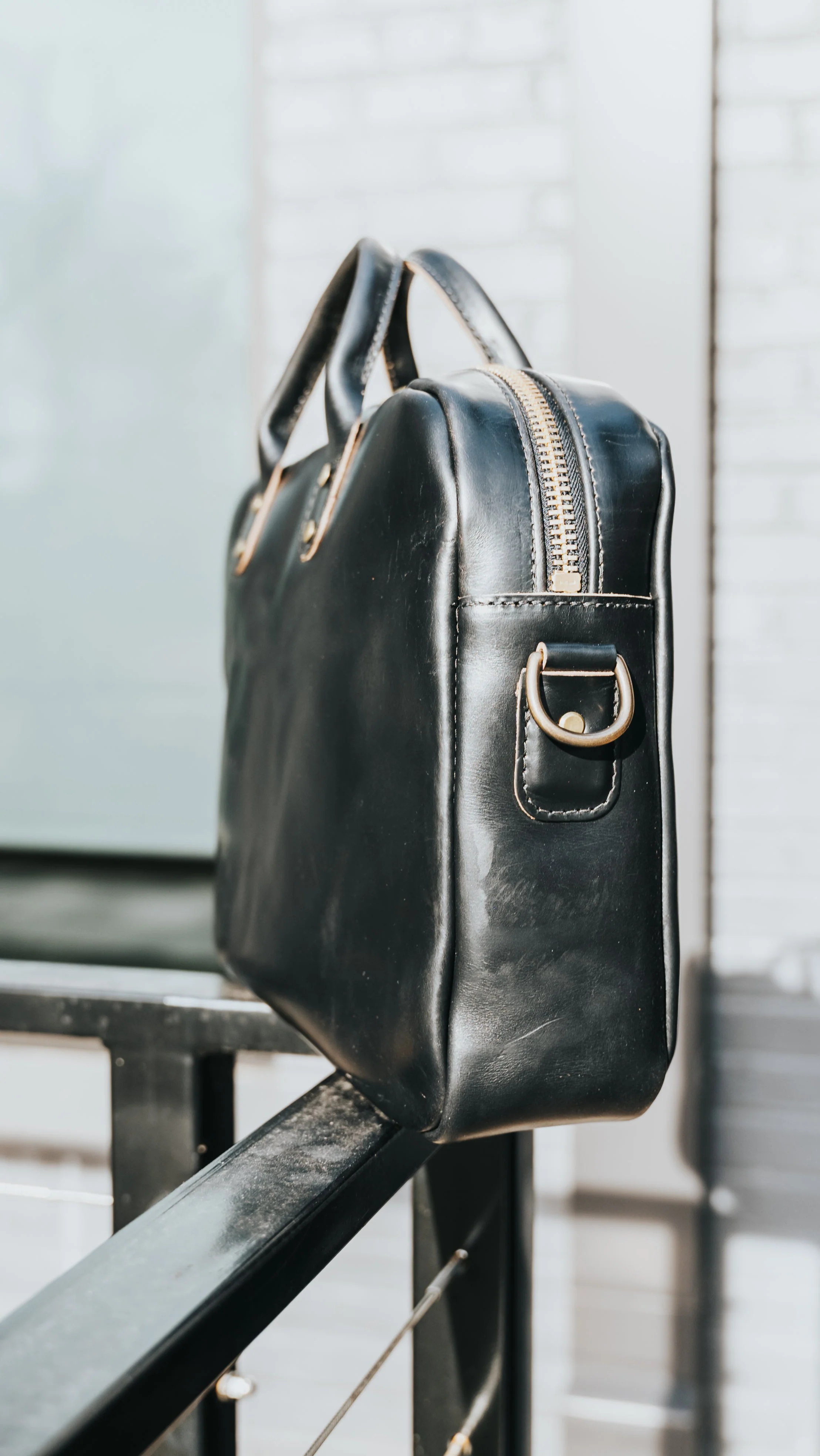 Slim Briefcase in Horween Black Chromexcel - Image 6