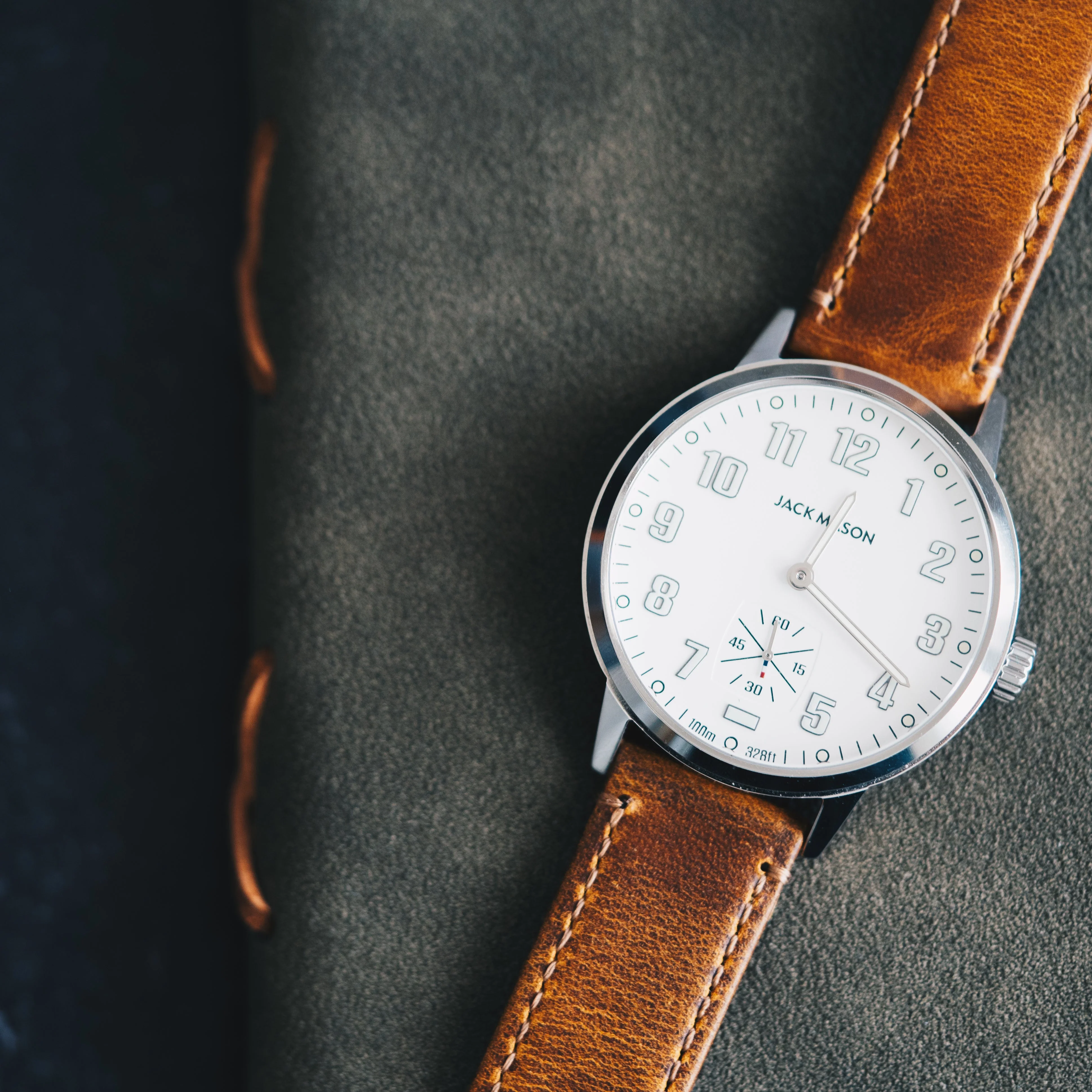 Weathered Brown Leather Watch Band - Image 2