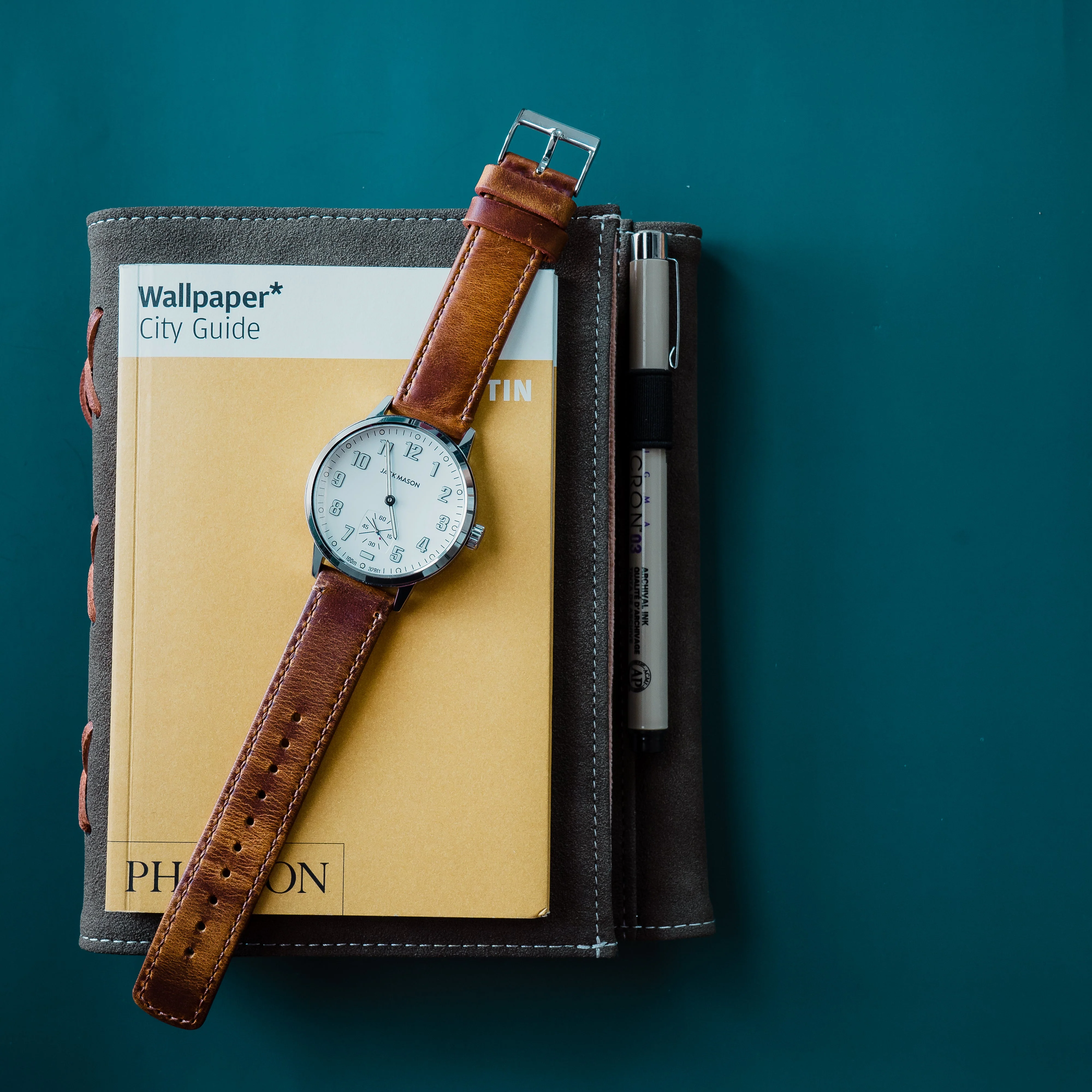 Weathered Brown Leather Watch Band - Image 7