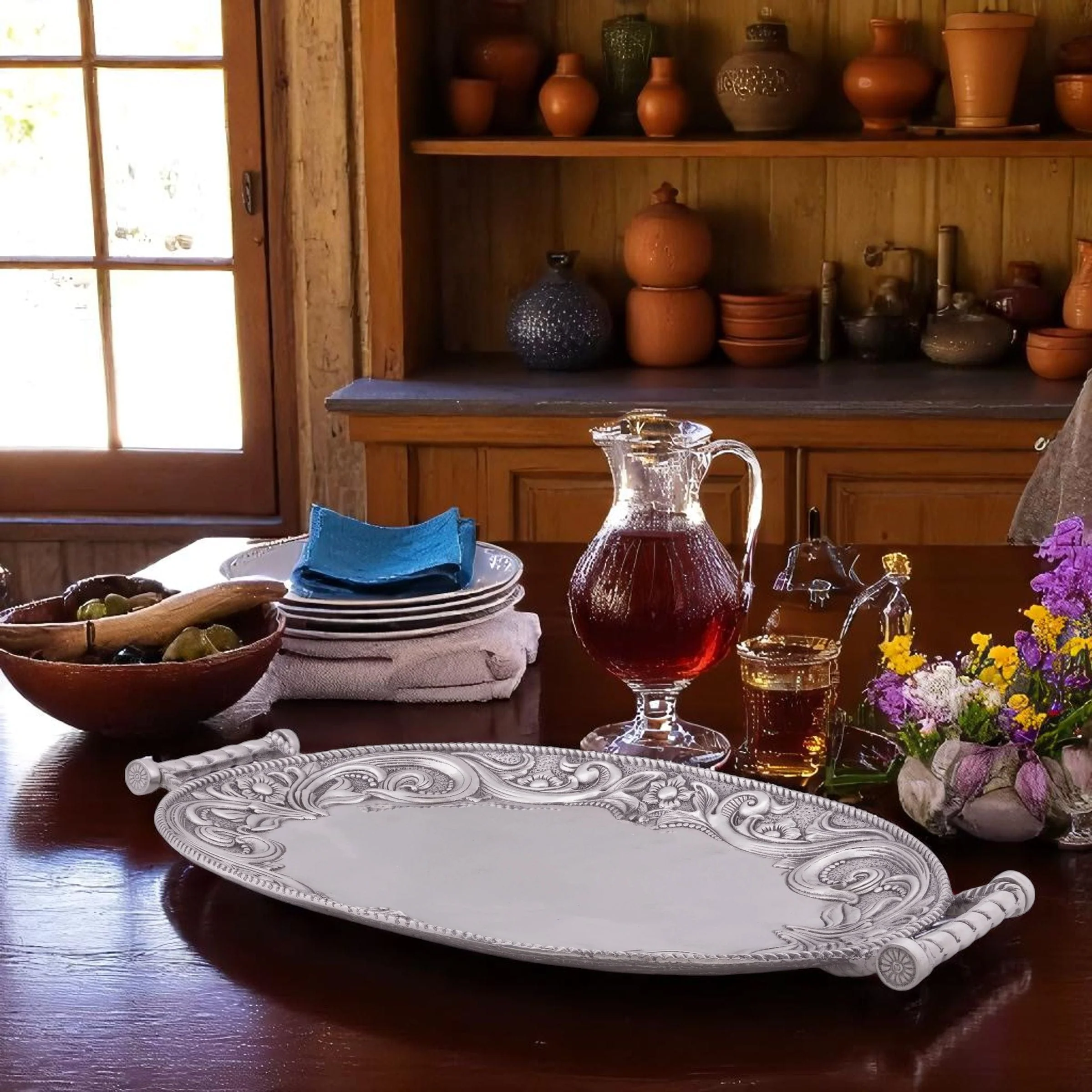 Western Leather Serving Tray - Image 5